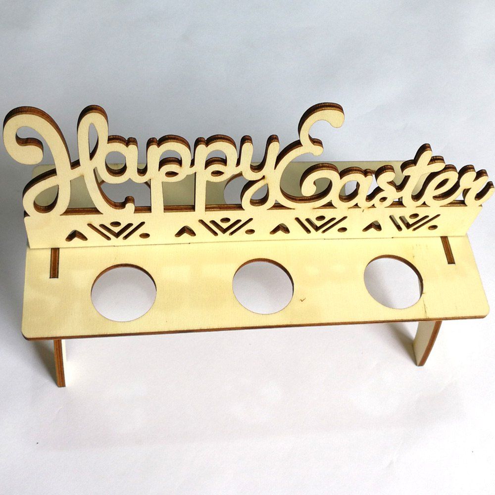 Unique Happy Easter Embellished Wooden Easter Egg Holder  