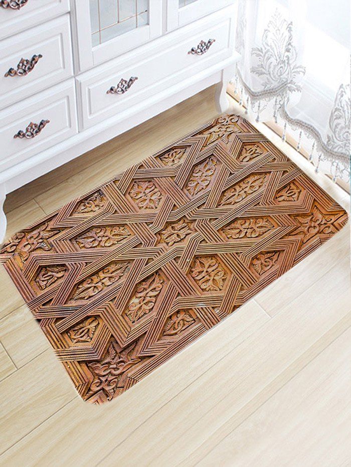 

Carving Wood Pattern Water Absorption Bath Mat, Wood color