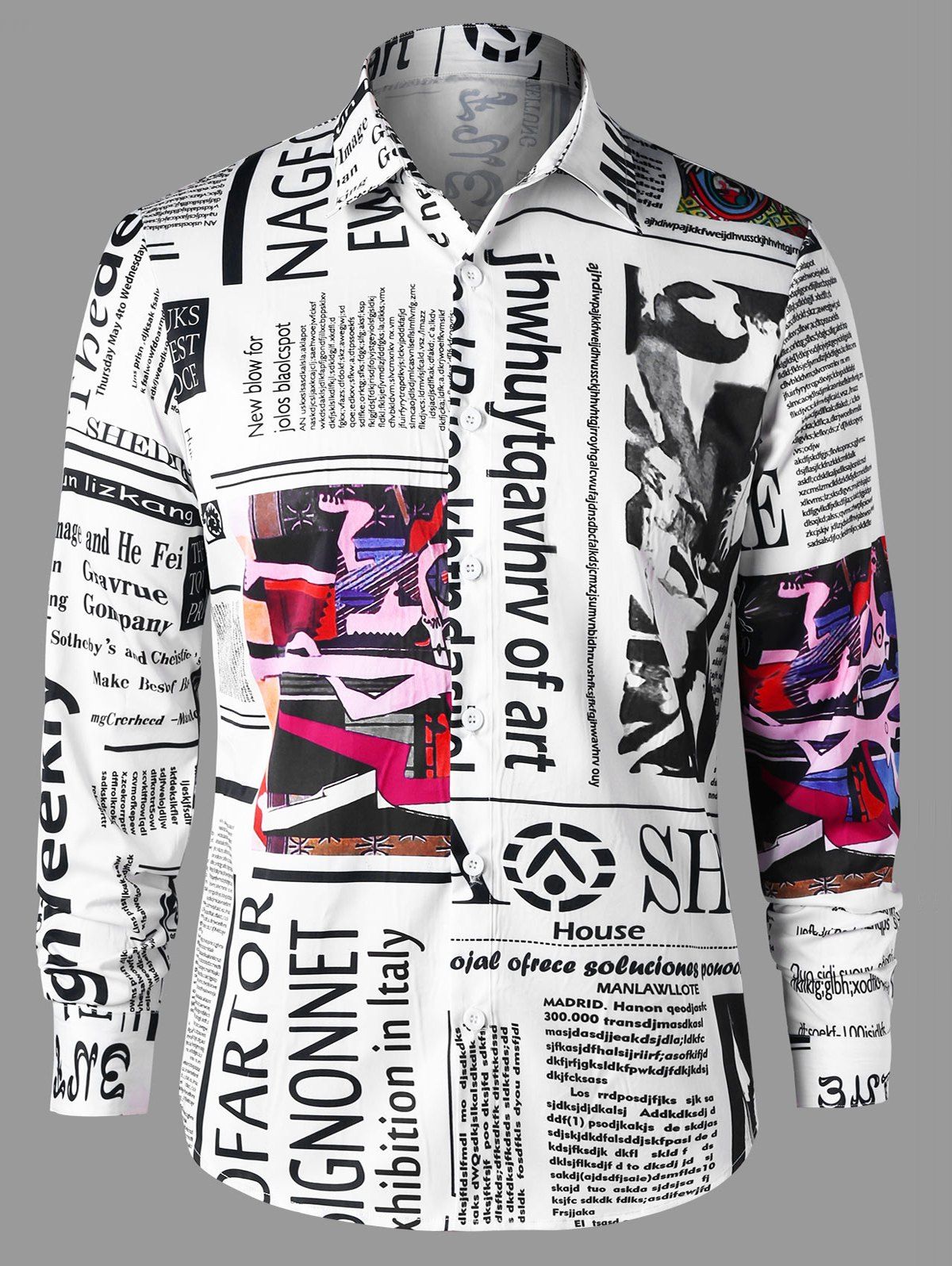 

Newspaper Graphic Shirt, White