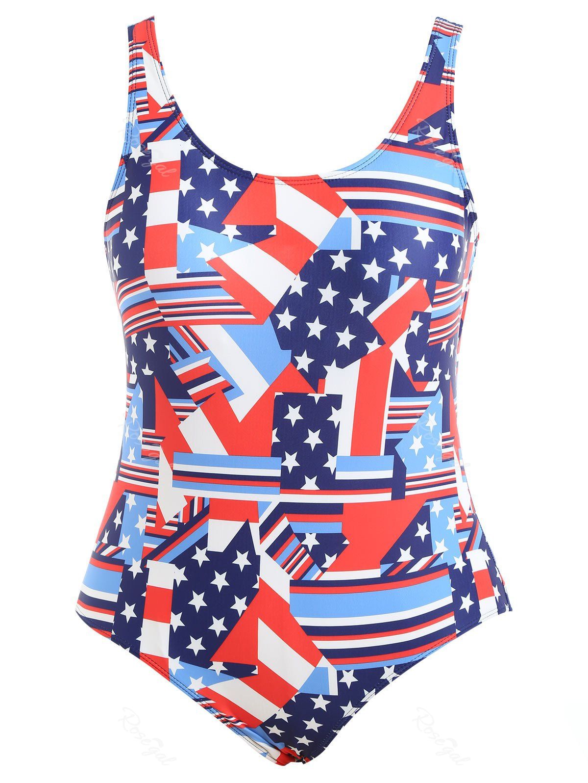 [64% OFF] Plus Size Patriotic American Flag Swimsuit | Rosegal