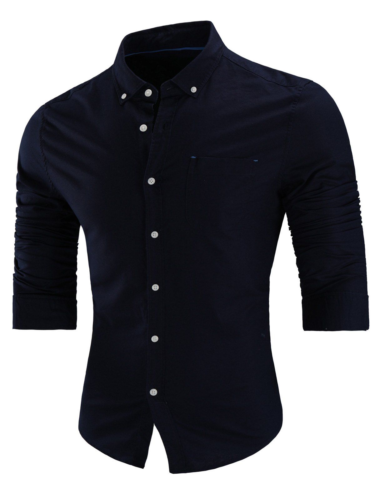 

Chest Pocket Button Down Shirt, Deep blue