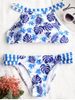 Leaves Print Low Waisted Bikini -  