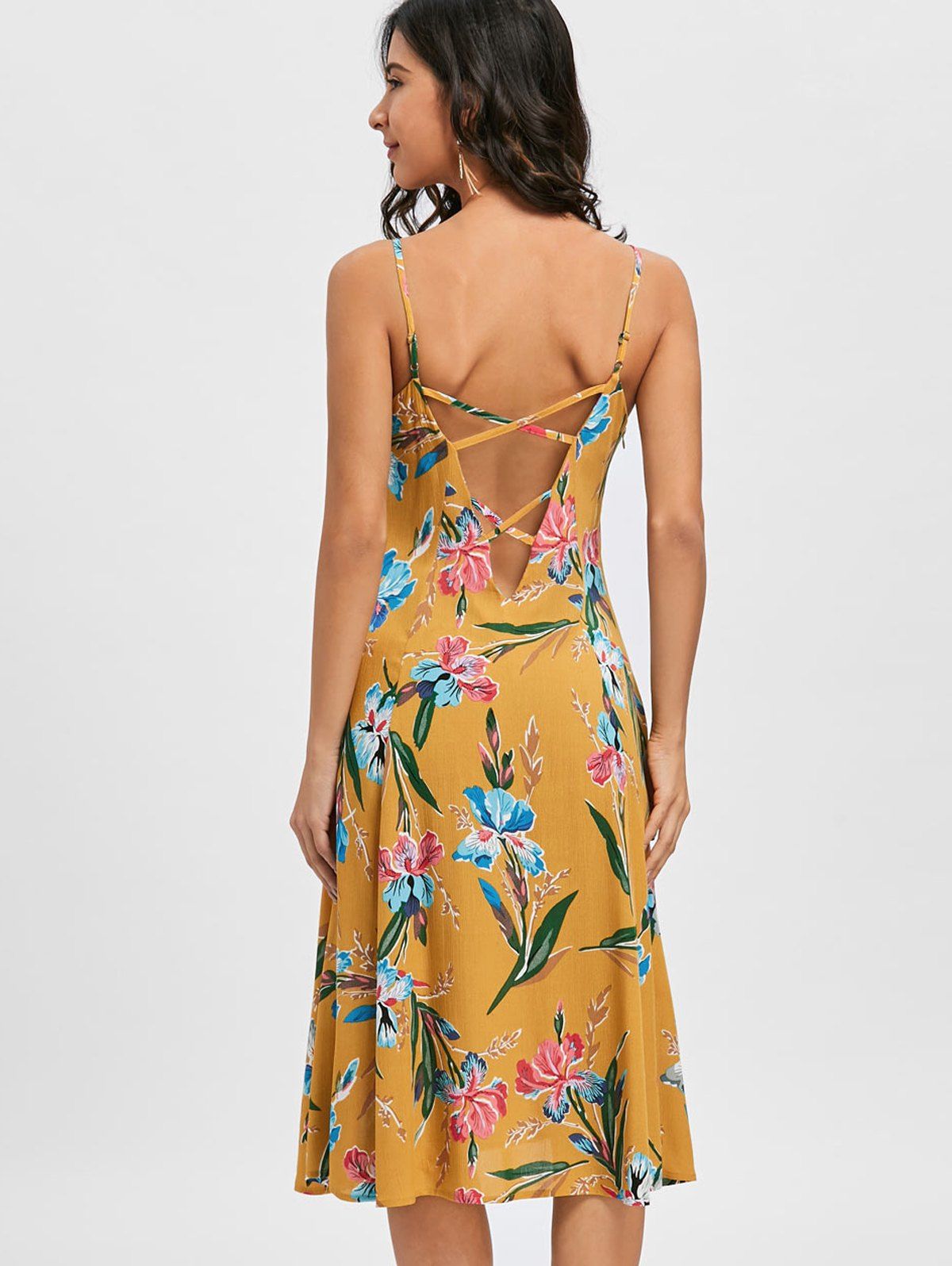 

Cami Strap Backless Floral Printed Dress, Ginger