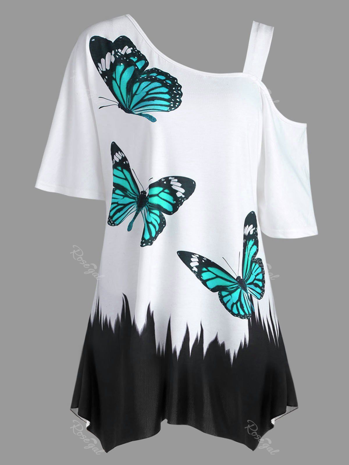 

Plus Size Butterfly Print Tunic T-shirt, Breezy