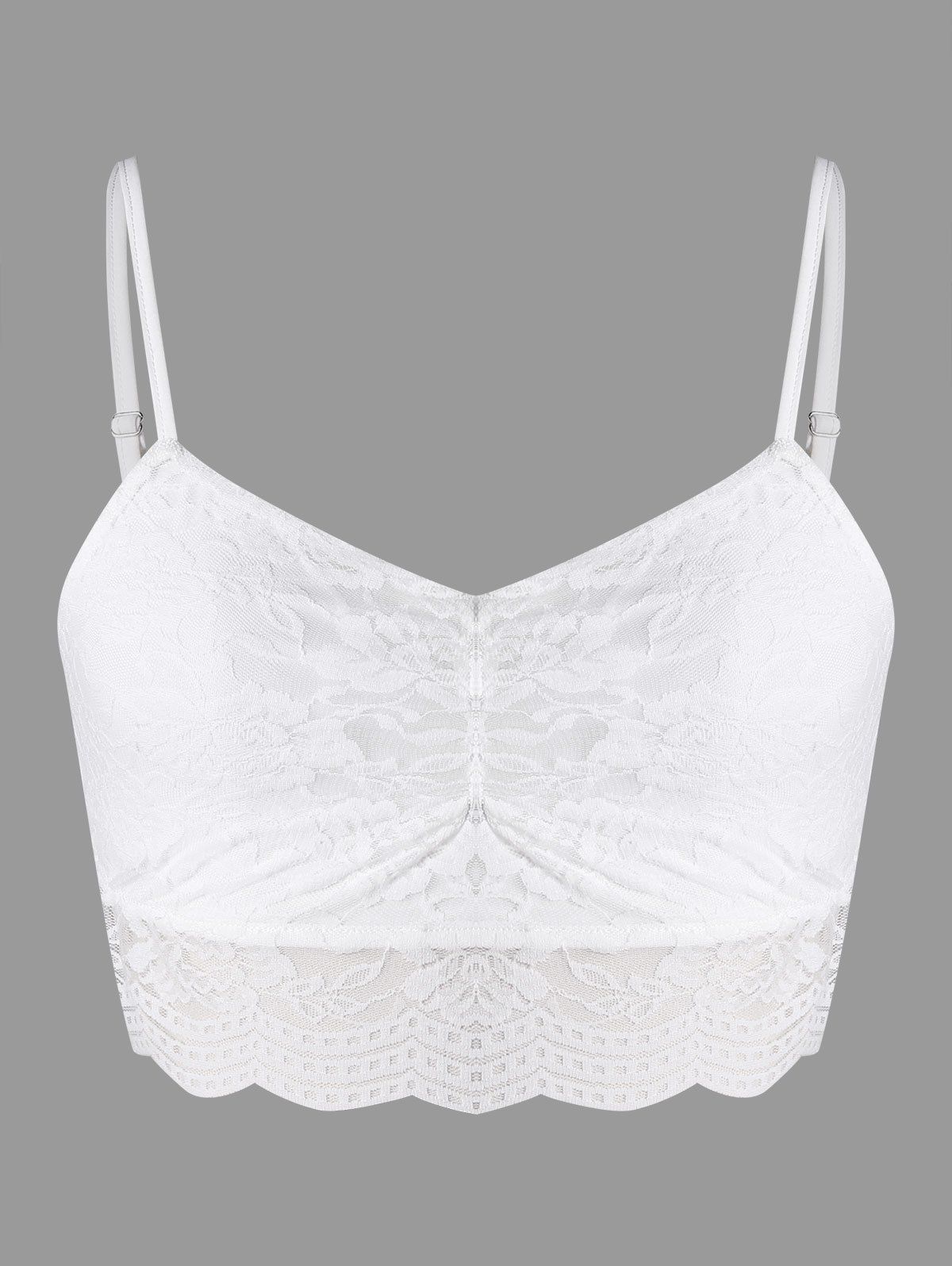 

Lace Cami Crop Top, White