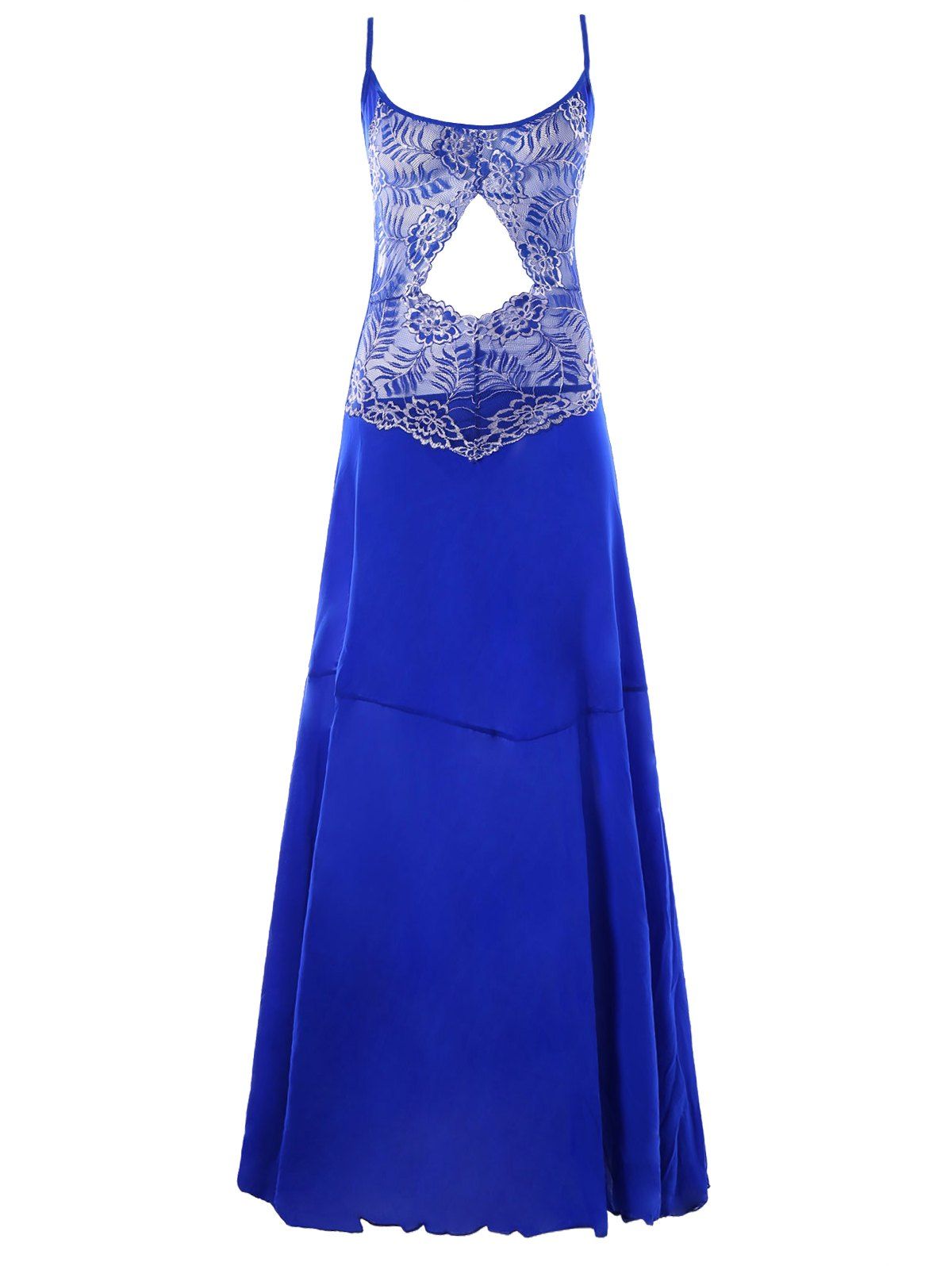 

Cutout Maxi Night Gown Dress, Blue