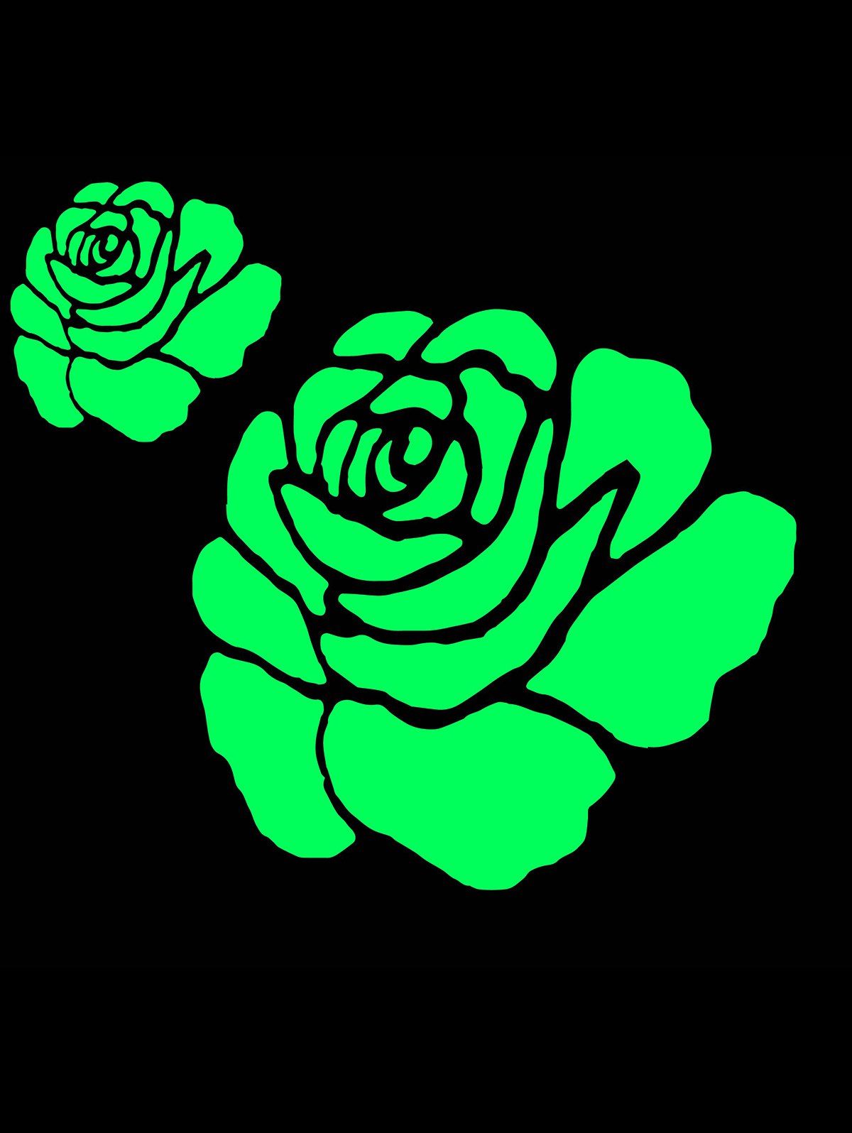 

Luminous Rose Flower Bedroom Wall Sticker, Luminous green