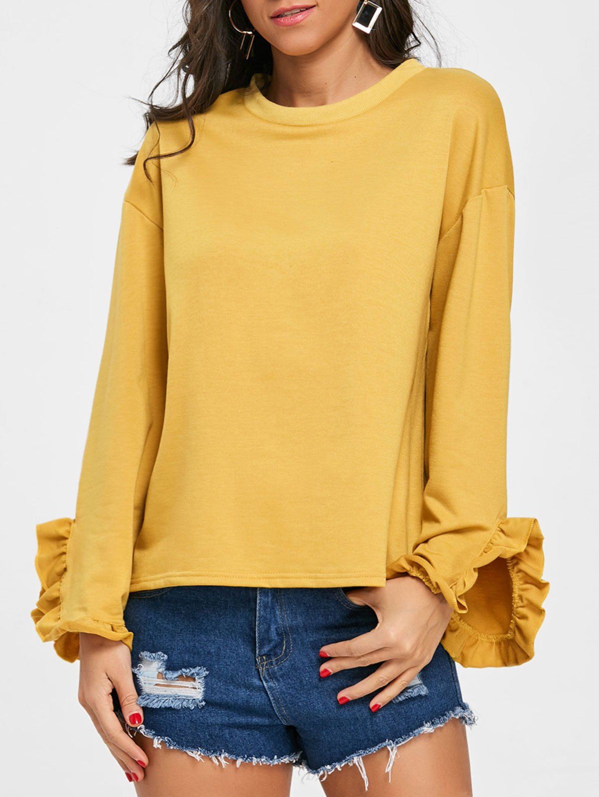 

Ruffled Drop Shoulder Tee, Ginger