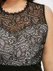 Lace Insert Plus Size Party Dress -  