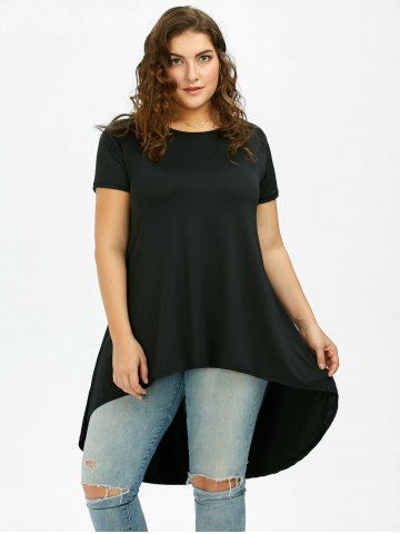 2019 plus size high low ethnic print tunic tee
