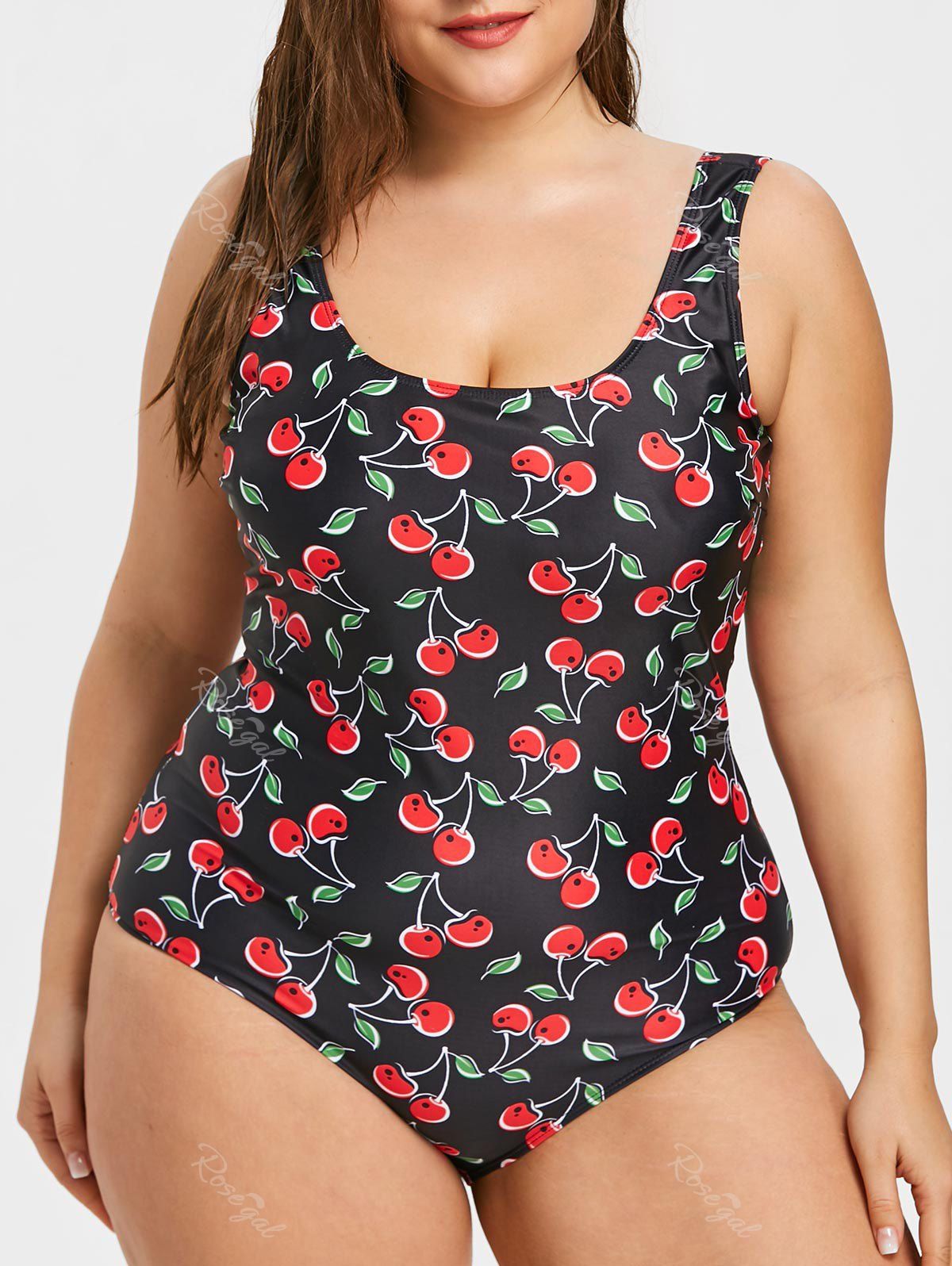 plus size cherry swimsuit