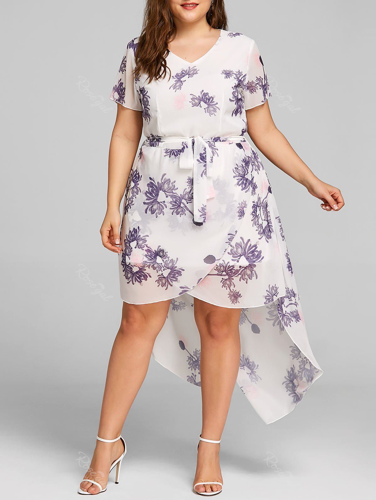 hi low floral gown