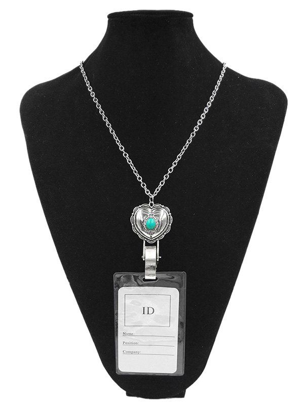 [42% OFF] Alloy Vintage Heart Shape Pendant ID Card Necklace | Rosegal