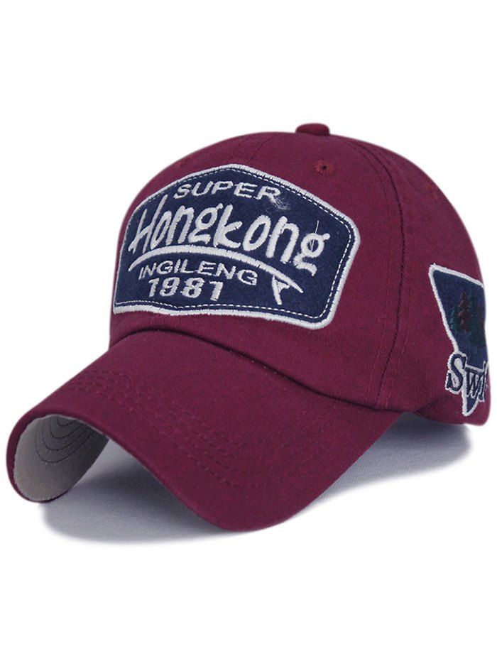 

Letter Sentences Embroidery Cotton Baseball Cap, Wine red