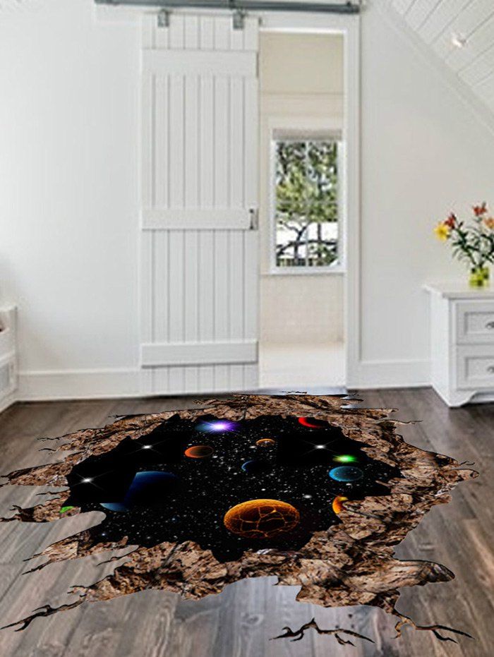 

Solar System 3D Broken Floor Sticker For Living Room, Black