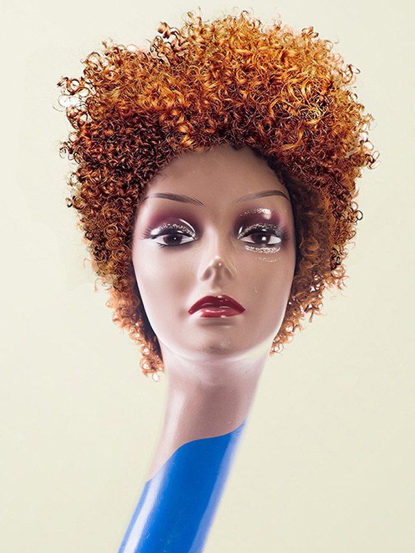 

Short Bouffant Afro Curly Colormix Synthetic Wig, Citrus