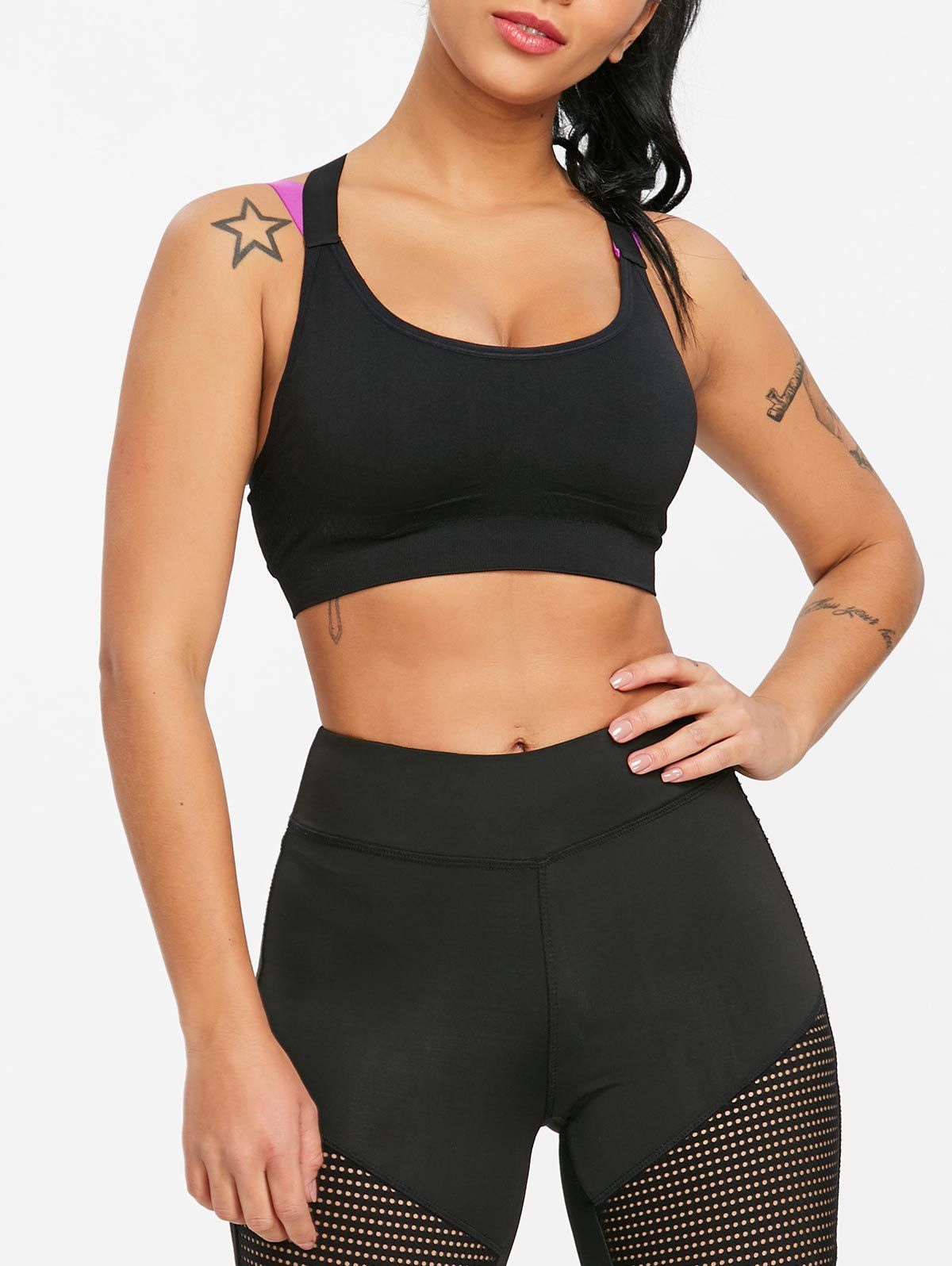 

Yoga Strappy High Impact Sports Bra, Black