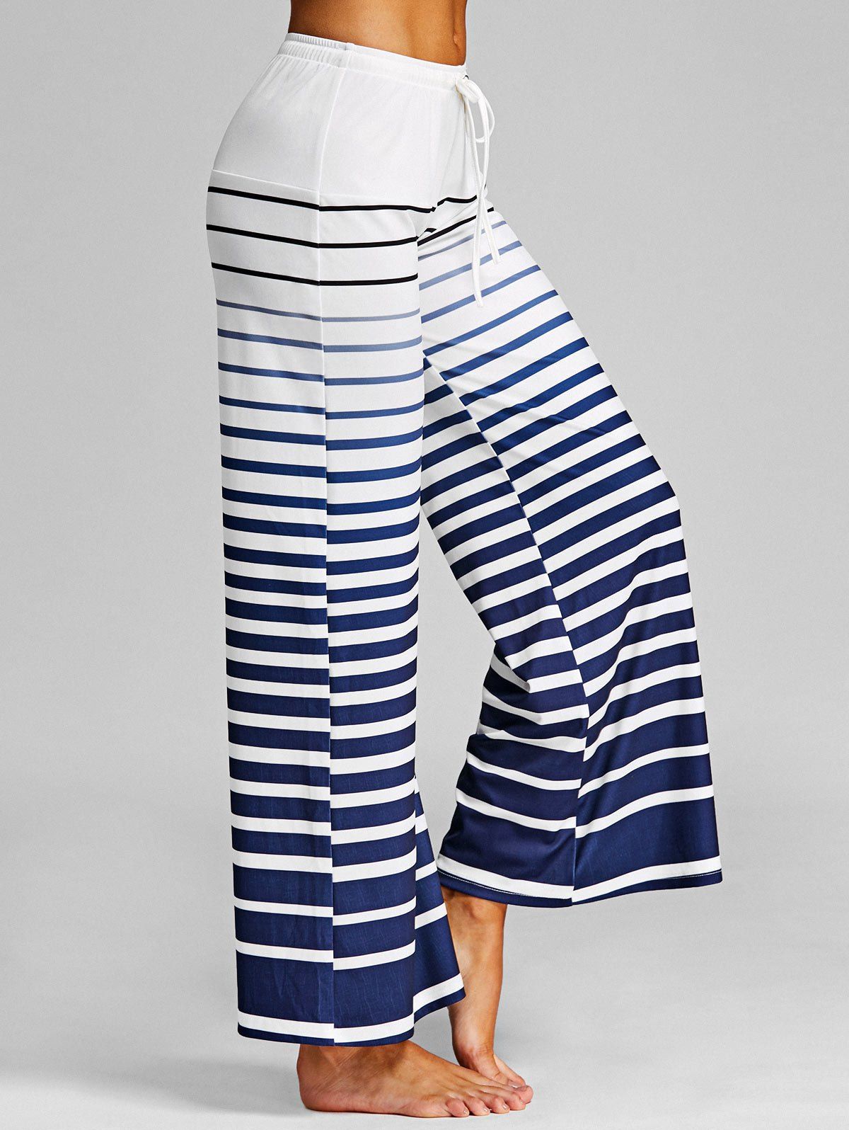 

Ombre Stripe Wide Leg Pants, White
