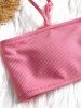 Ensemble Bikini Bandeau Côtelé - Rose  M