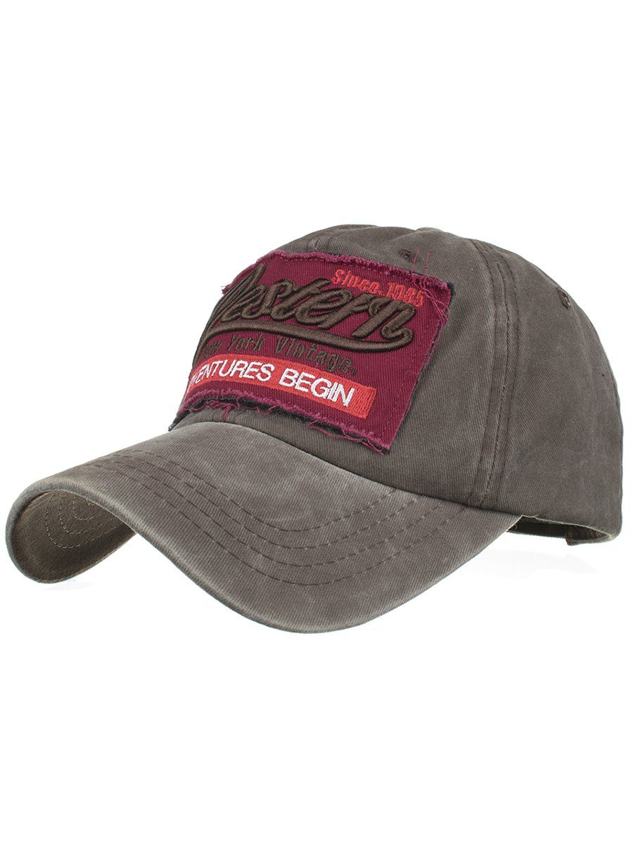 

Letter Sentence Embroidery Washed Baseball Hat, Mocha