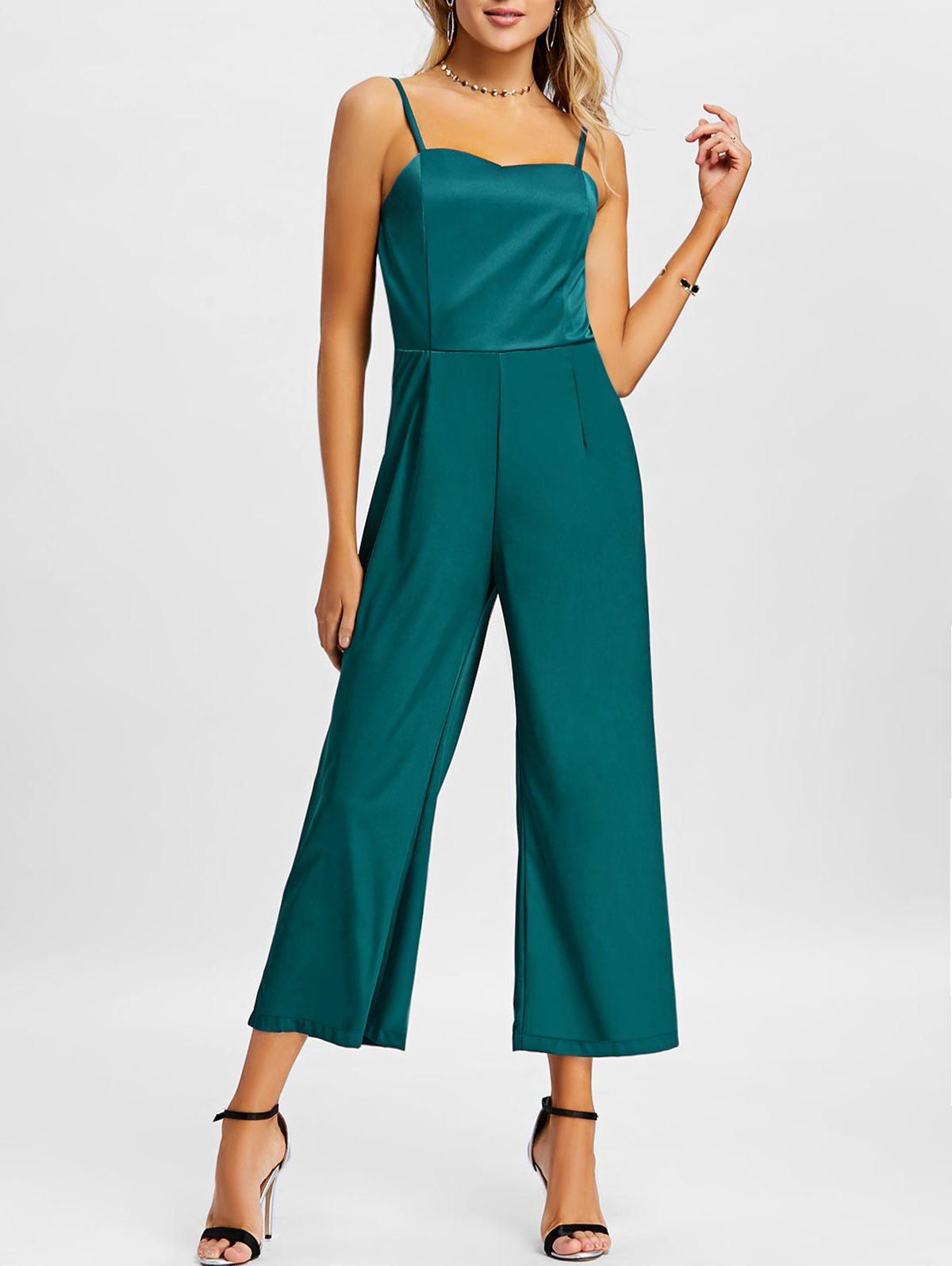 

Spaghetti Strap Palazzo Jumpsuit, Green