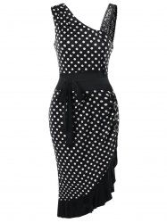 Polka Dot Vintage Sleeveless Mermaid Dress -  