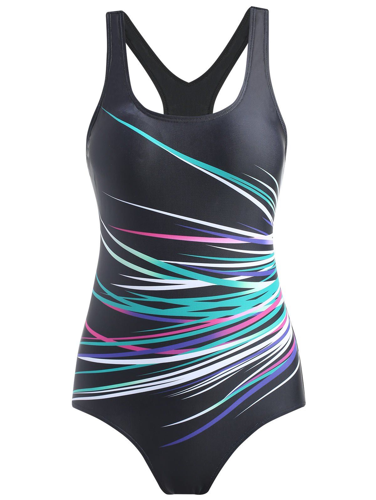 

One Piece Cut Out Racerback Swimsuit, Green