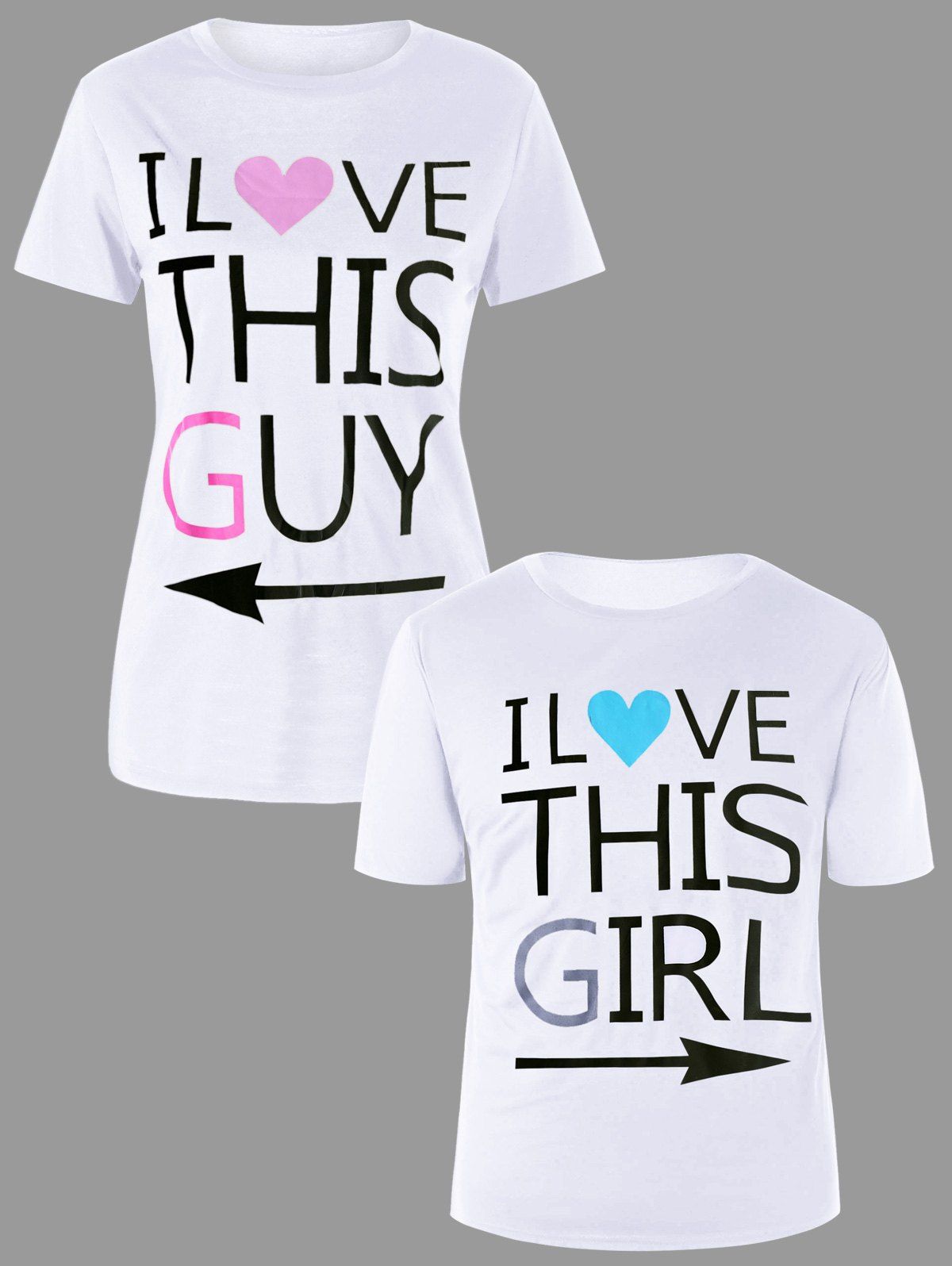 

Graphic Print Couple Tee, White