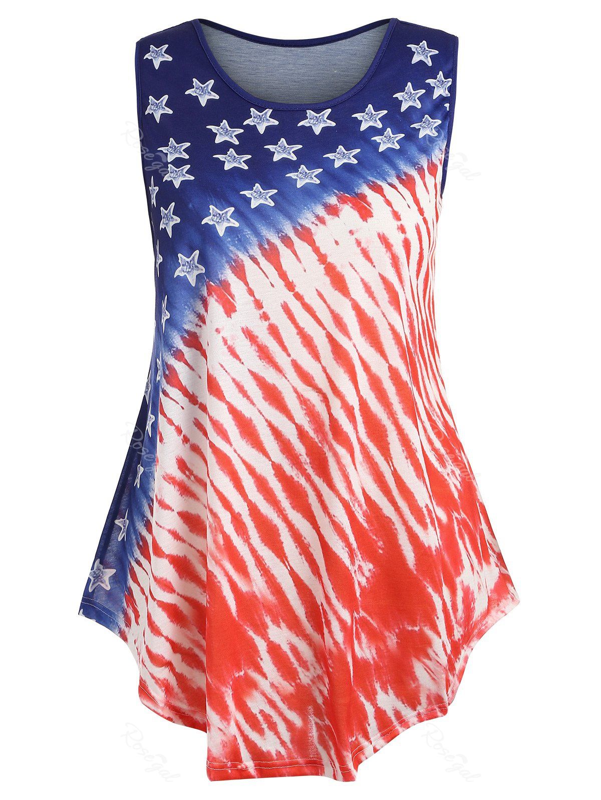 OFF Plus Size Patriotic American Flag Tank Top Rosegal