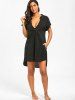 Plunge Asymmetric Cover Up Dress -  