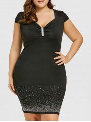 Black 2xl Mini Plus Size Cut Out Bodycon Dress | RoseGal.com