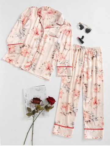 Flower Printed Satin Sleep Set Online Flower Printed Satin Sleep Set
