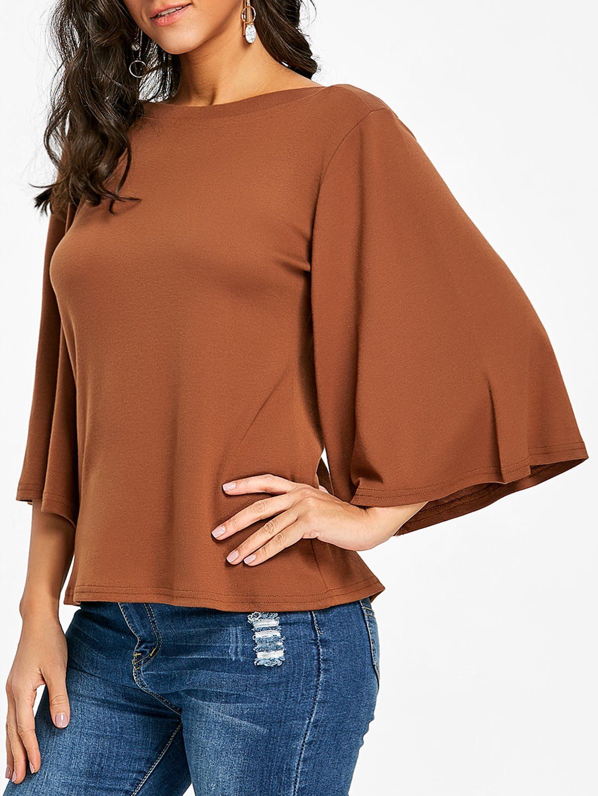 

Flare Sleeve Tunic Tee, Cappuccino