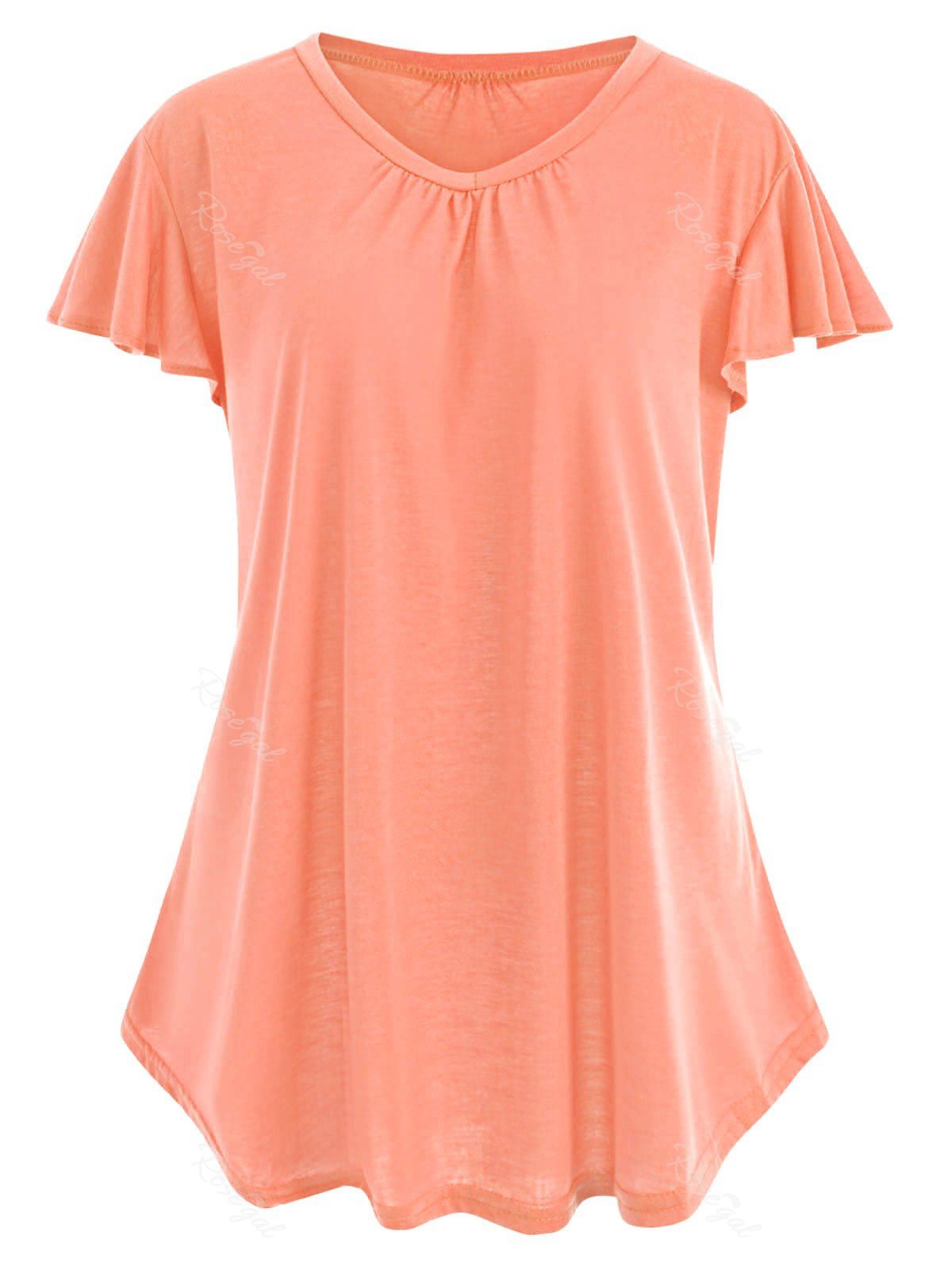 

Plus Size Simple T-shirt, Orangepink