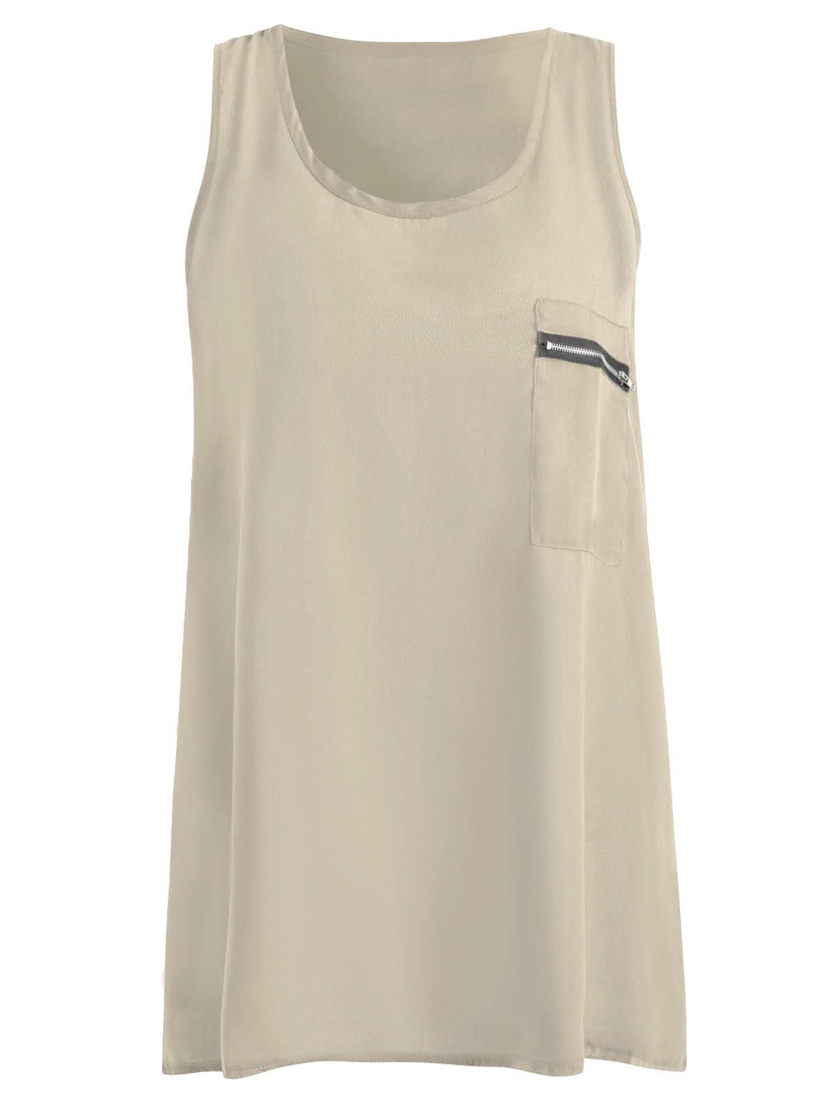 

Summer Plus Size Chiffon Tank Top, Khaki