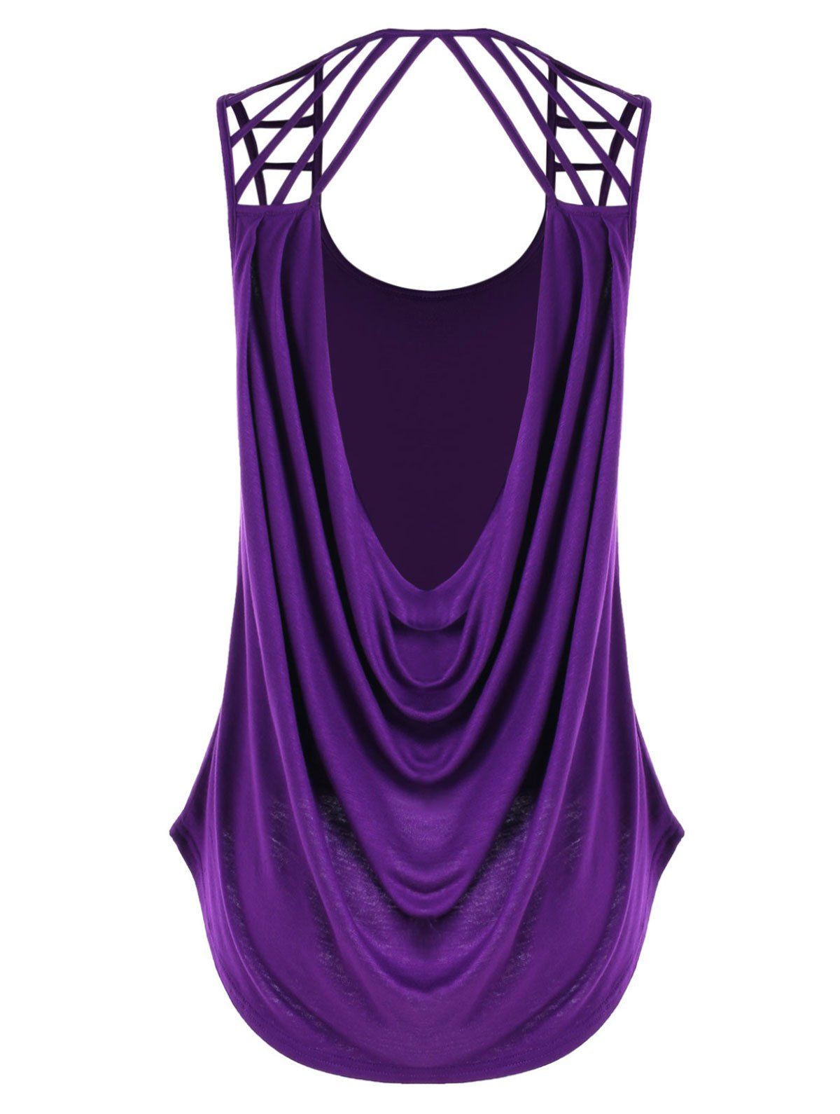 

Strappy High Low Tank Top, Purple