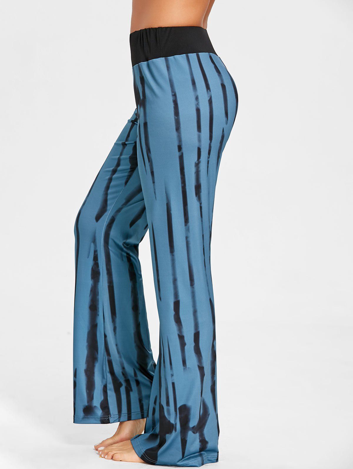 

Ink Print Wide Leg Pants, Colormix