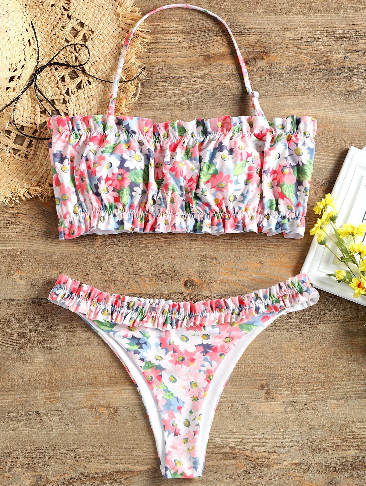 

Ruffle Floral Bikini Set, Colormix