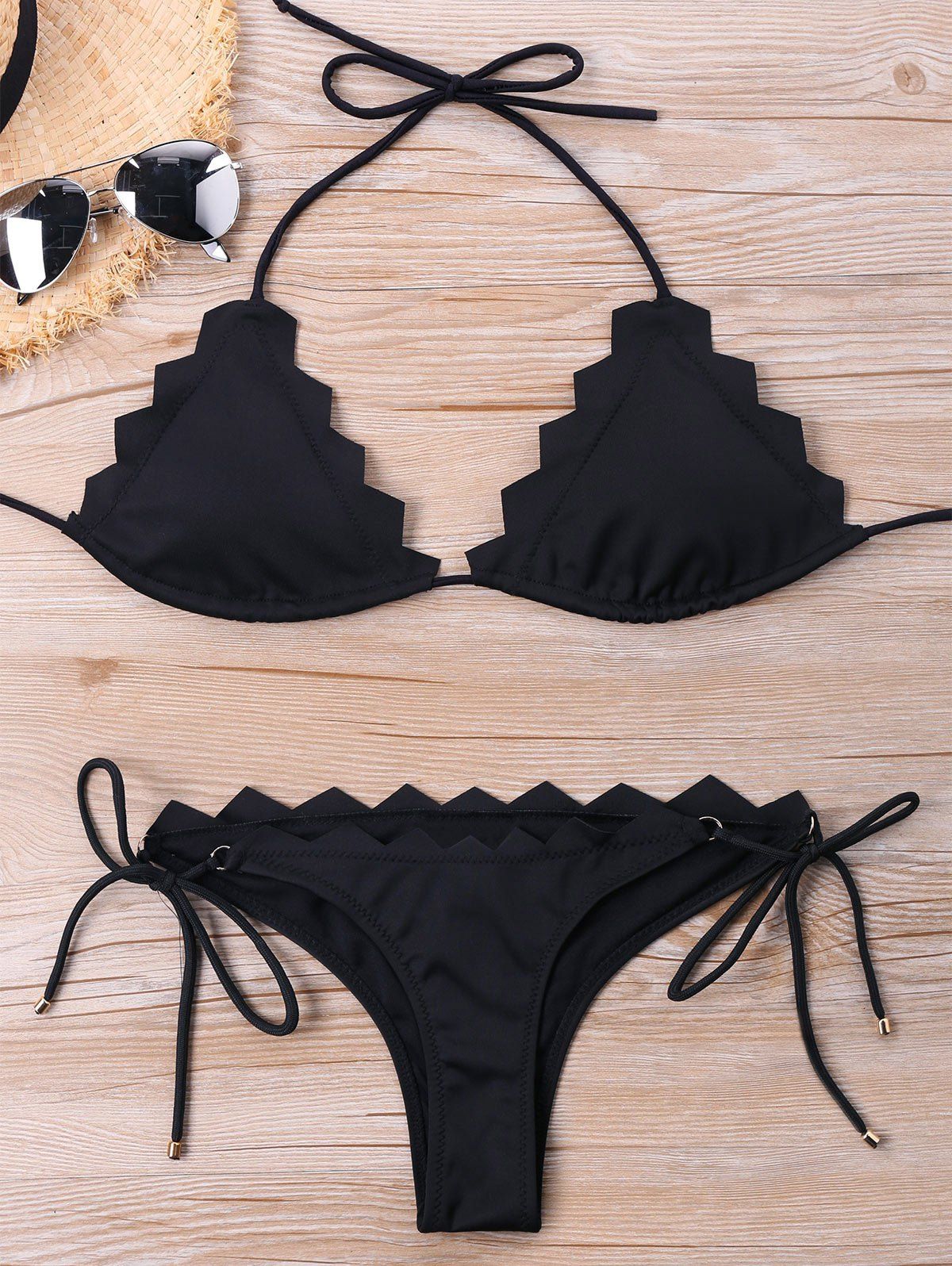 

Halter String Bikini Set, Black