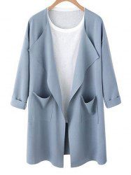 Trench-coat Avec Poche Ouvert Devant à Épaules Tombantes -  