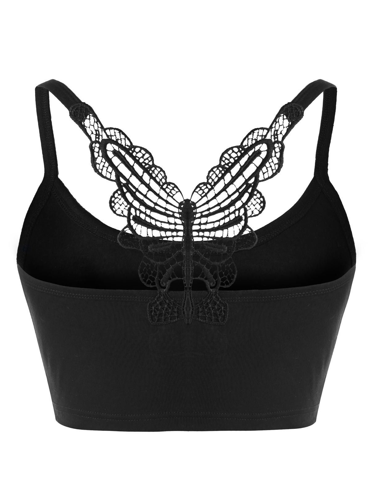 

Cropped Butterfly Tank Top, Black