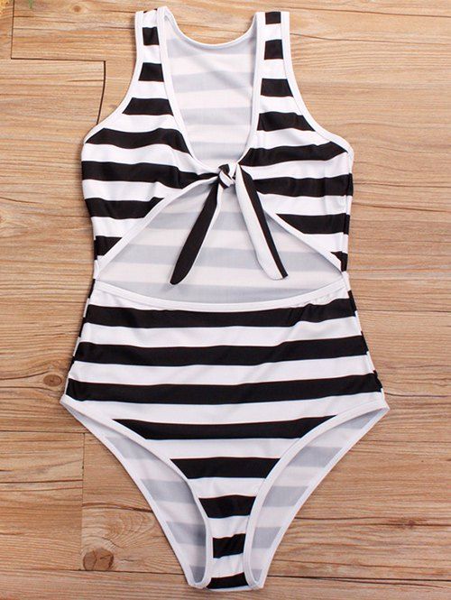 

Cut Out Knotted One-piece Swimsuit, Black