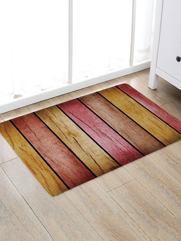 

Grain of Wood Printed Indoor Outdoor Area Rug, Colormix