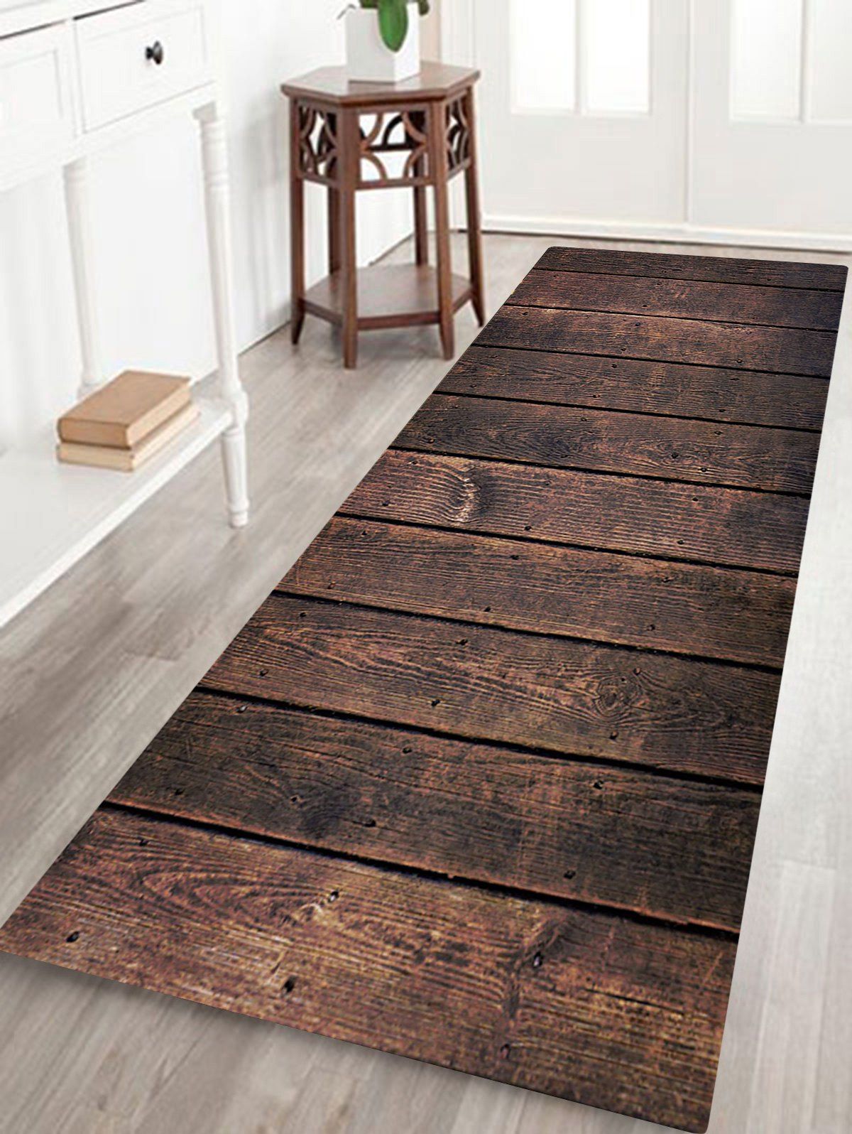 

Stripe Planks Pattern Indoor Outdoor Area Rug, Deep brown