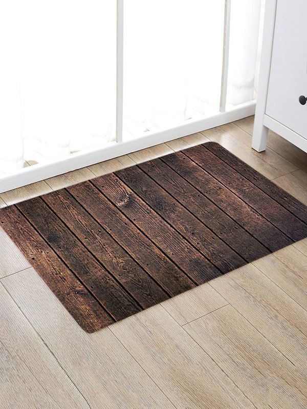

Stripe Planks Pattern Indoor Outdoor Area Rug, Deep brown