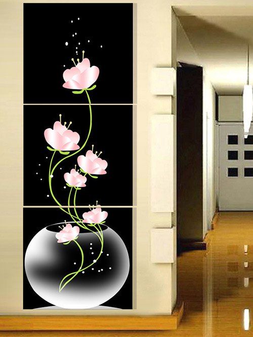 

Flowers Blooming in the Vase Printed Split Canvas Paintings, Colorful