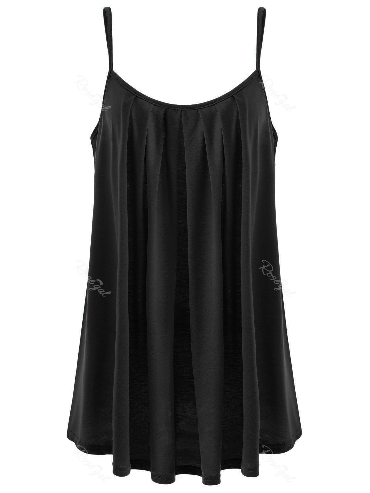 

Draped Plus Size Summer Tank Top, Black