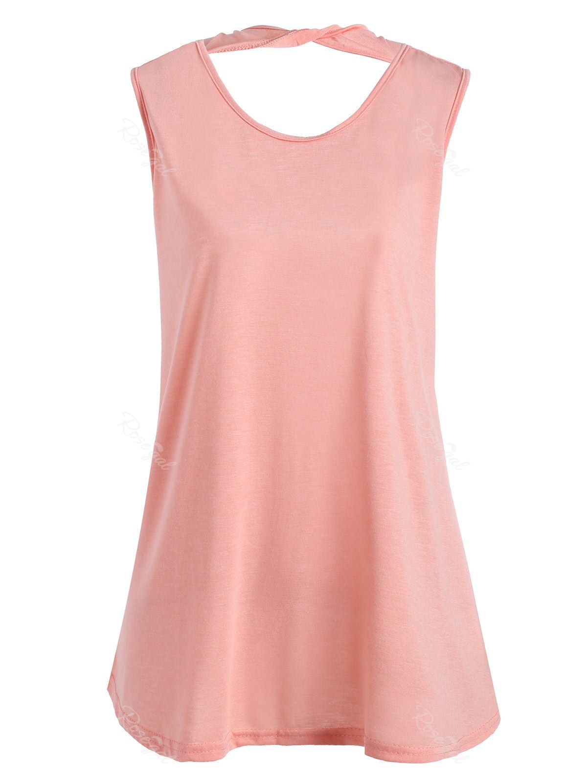

Cutout Plus Size Summer Tank Top, Pink