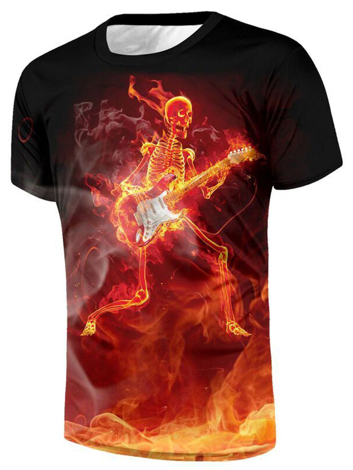 

Skeleton Playing the Guitar Print T-shirt, Colormix