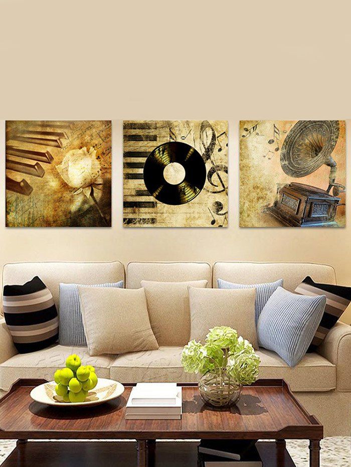 Retro Music Record Printed Unframed Canvas Paintings